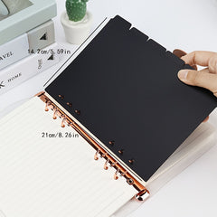 7pcs A5 Divider Pages One Week Label Binder Clear 6 Loops Planner Divider