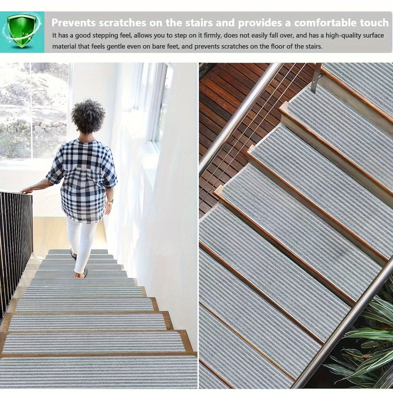 15pcs Non Slip Carpet Stair Treads for Wooden Steps