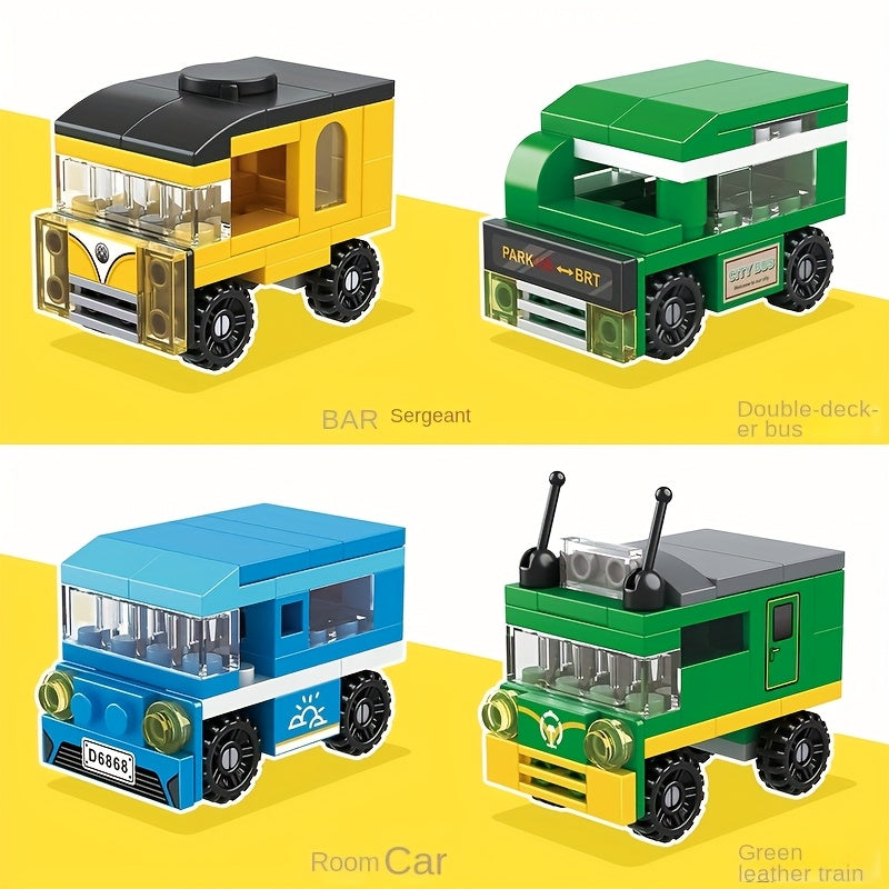 Building Block Assembly Set with Model Cars for Ages 6+