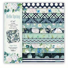 12 Sets DIY Photo Albums Scrapbook Flower Background Paper & 6" Patterned Paper