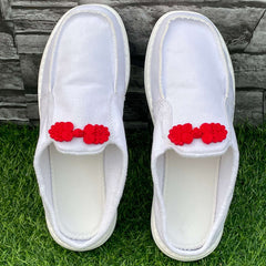 Red Button Decor Flat Shoes Women's Shallow Mouth Casual Shoes