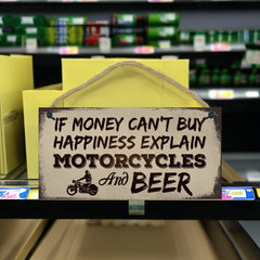 Beer Motorcycle Enthusiast Man Cave Sign Vintage Gift For Him