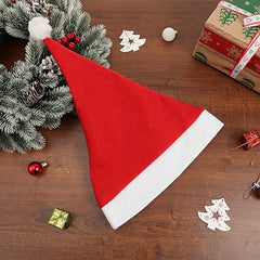 9pcs Christmas Hat Unisex Santa Hat Holiday Party Supplies Soft Felt Thickened