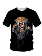 Men's 3D Animals Print T shirt Crew Neck Tee