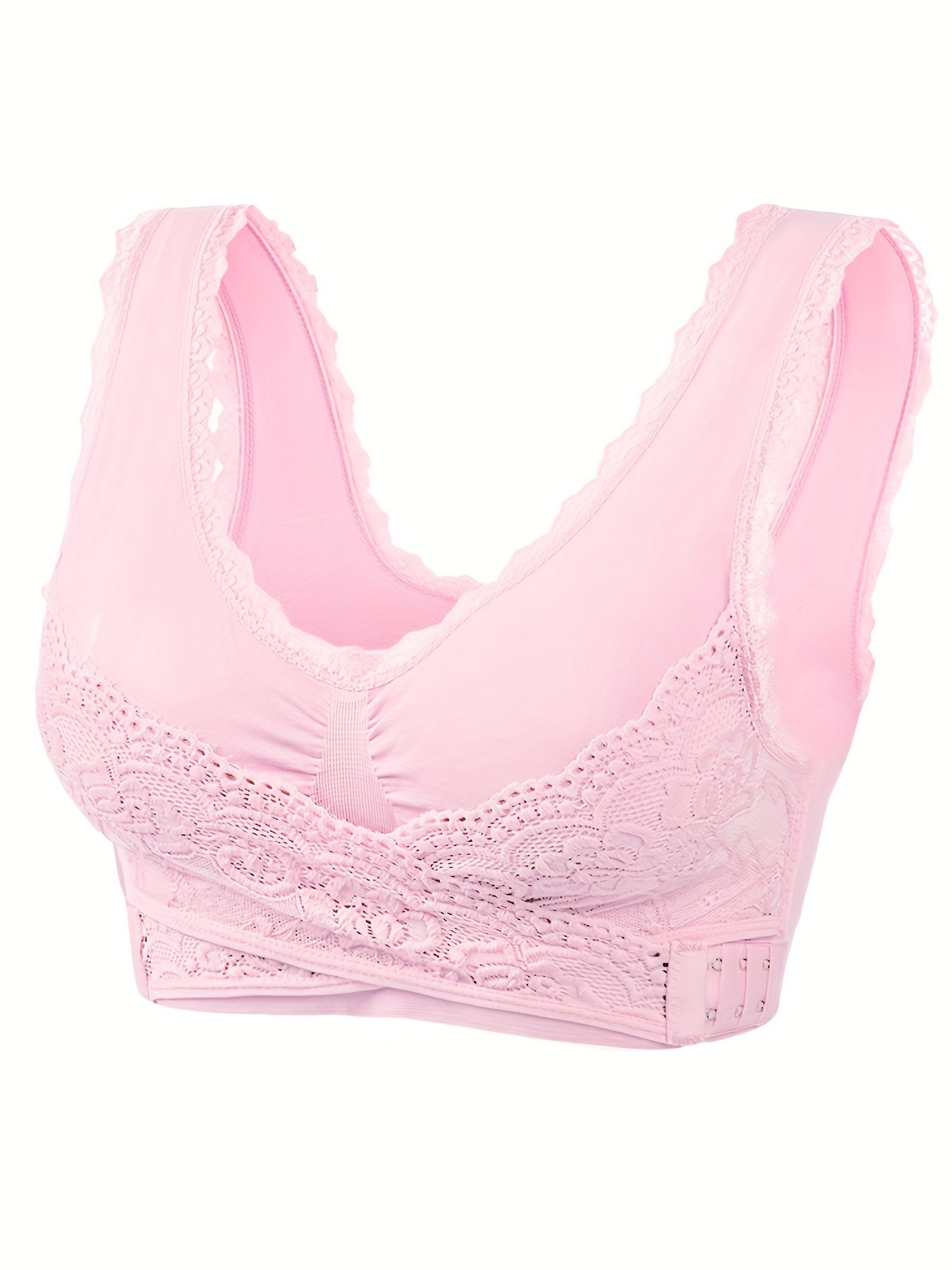 Lace Wireless Sports Bra Criss Cross Side Buckle Tank Bra