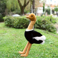 15.75in Ostrich Plush Toy Realistic Stuffed Bird Soft Fluffy Decor