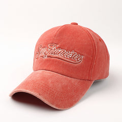 Washed Letter Embroidery Baseball Cap Women's Autumn And Winter All match Peaked