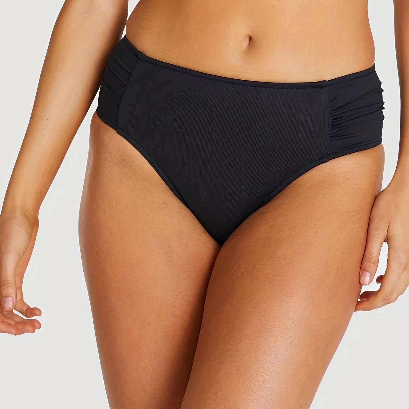 Ruched Stretchy Bikini Bottoms High Cut Swim Briefs