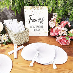 6pcs Party Paper Fan Set for Pure Decoration