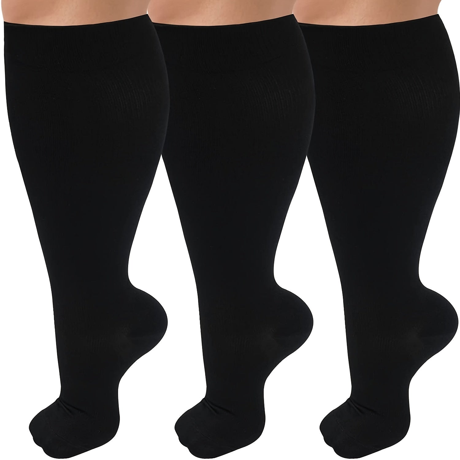 Copper Compression Socks 20-30 mmHg Plus Size Knee High Sports Running Cycling