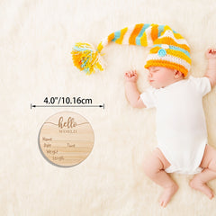 Hello World Wooden Laser Cut Baby Announcement Sign