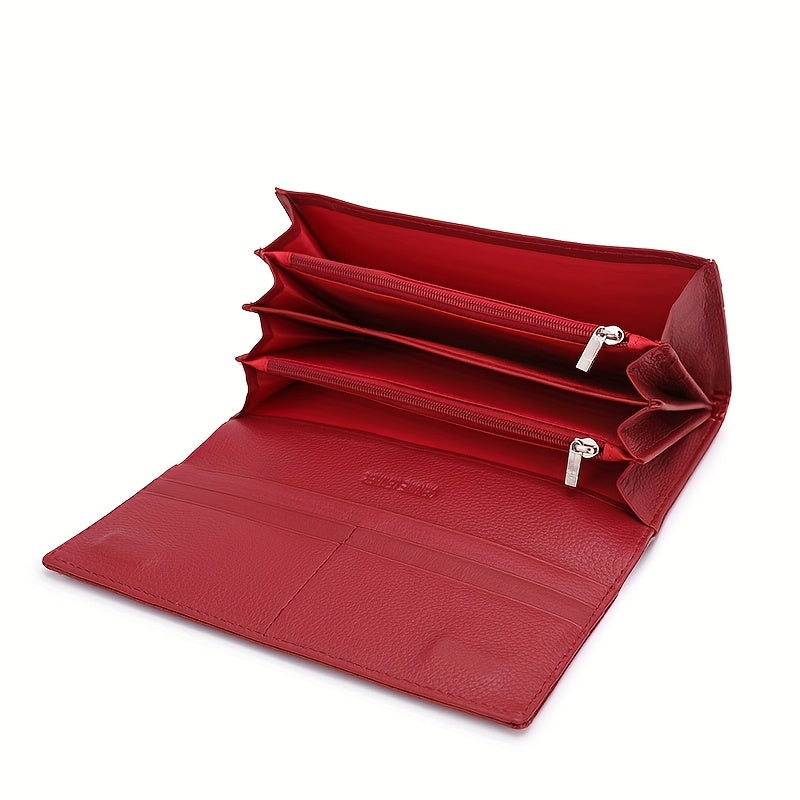 Women's Bi-fold Crocodile Print Leather Wallet