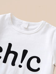 Toddler Girl's Print T shirt & Denim Pants Set for Summer