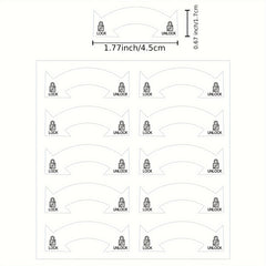 50pcs Unlock Lock Switch Stickers 4.5x1.7cm for Stove ON/OFF Decal