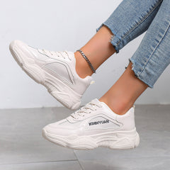 Women's Breathable Lace-up Sports Shoes Thick Sole Dad Shoes