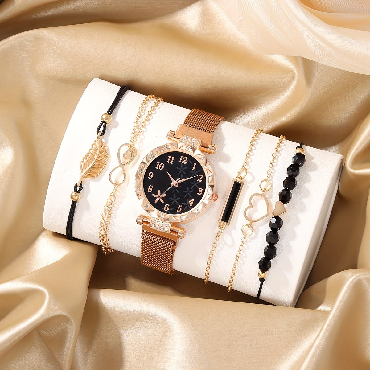 Star Pattern Quartz Watch & 5 Bracelets for Kids