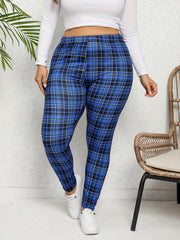 Plaid Print High Rise Skinny Leggings