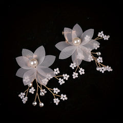 Faux Pearl Flower Headband Floral Hair Band Women's Accessories