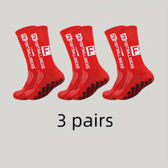 3 Pairs Men's Mid Crew Sport Socks Non Slip Shock Absorption Nylon Blend