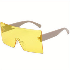 Y2K Rimless Sunglasses Large Tinted Gradient Sun Shades UV400