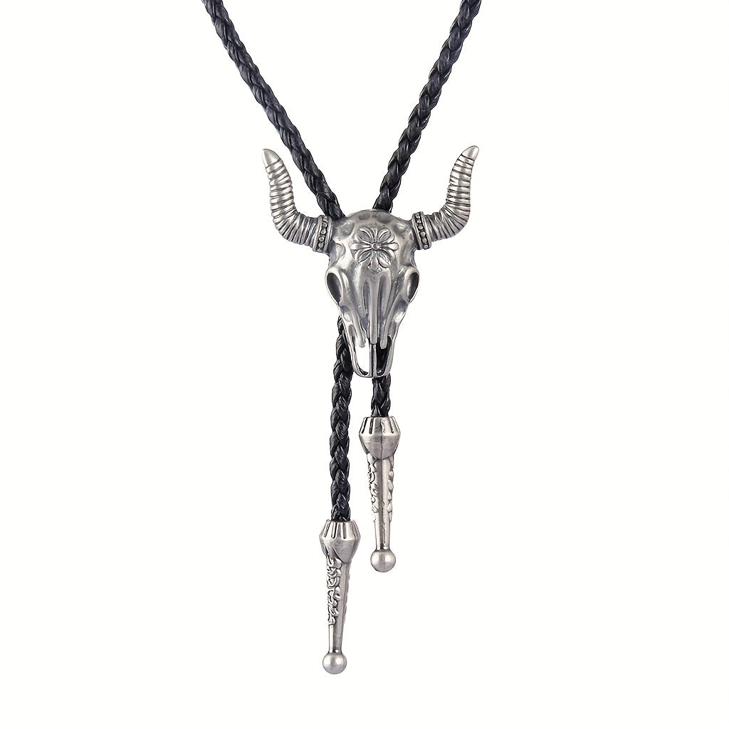 Bolo Tie Cowboy Leather Necktie Western Necklace