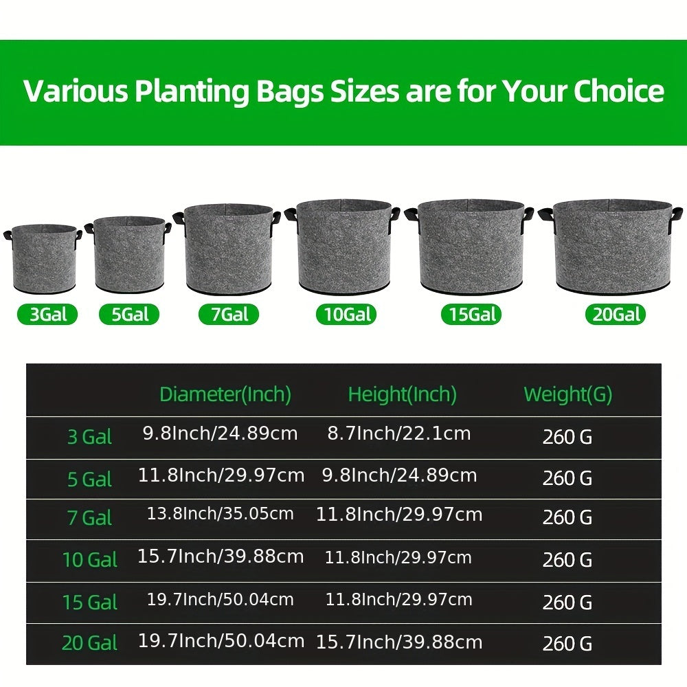 5pcs Durable Growing Bags for Planting Potatoes Tomato Carrot Onion Vegetables