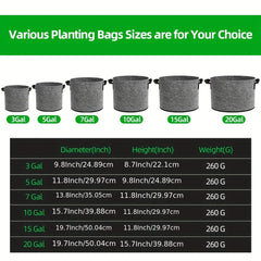 5pcs Durable Growing Bags for Planting Potatoes Tomato Carrot Onion Vegetables