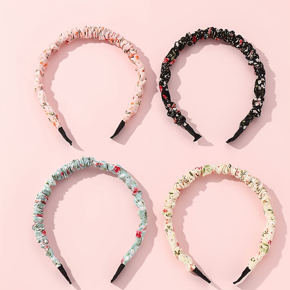 4pcs Sweet Floral Hair Hoop Headwear for Baby Girls