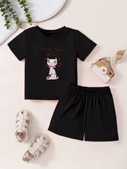 Toddler 2pcs Bottoming Set Short Sleeve T shirt & Shorts