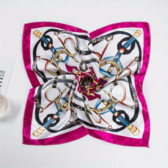 Graphic Bandana Silk Scarf Casual Shawl