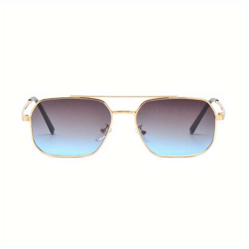 Double Beam Square Frame Men's UV Sunglasses