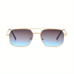 Double Beam Square Frame Men's UV Sunglasses