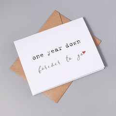 1st Anniversary Card One Year Forever For Husband Boyfriend Wife Girlfriend
