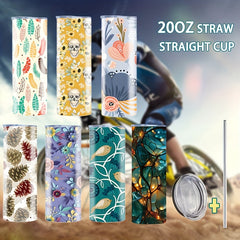 20oz Insulated Tumbler Double Wall Stainless Steel Cup with Lid and Straw