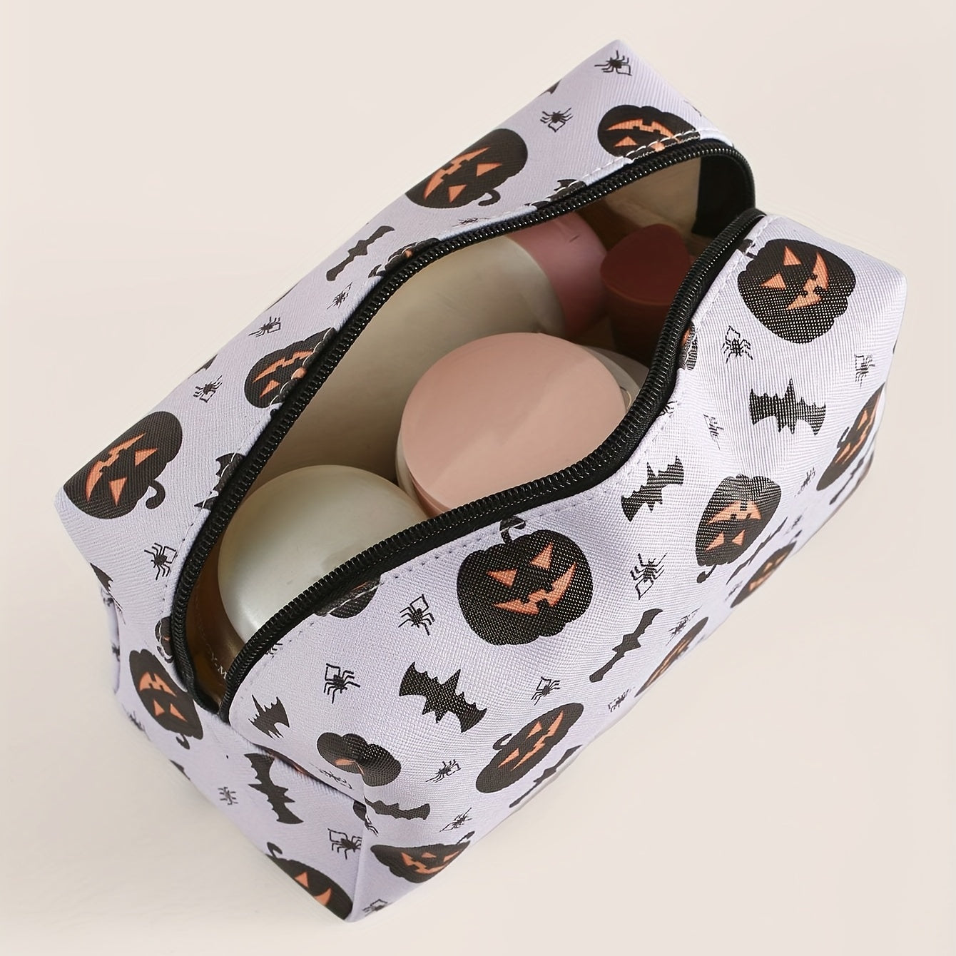 Halloween Pumpkin Bat Spider Pattern Makeup Bag