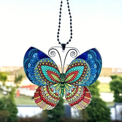 Red Butterfly Print Bohemian Hanging Ornament