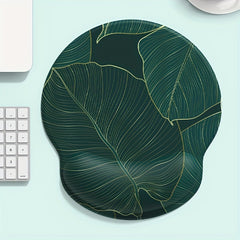 Green Tropical Leaf Wrist Mouse Pad for Laptop