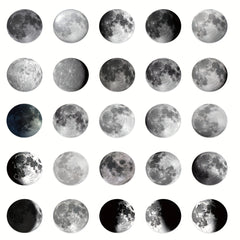50pcs Moon Stickers Phone Case Laptop Water Cup Waterproof Decorative Stickers