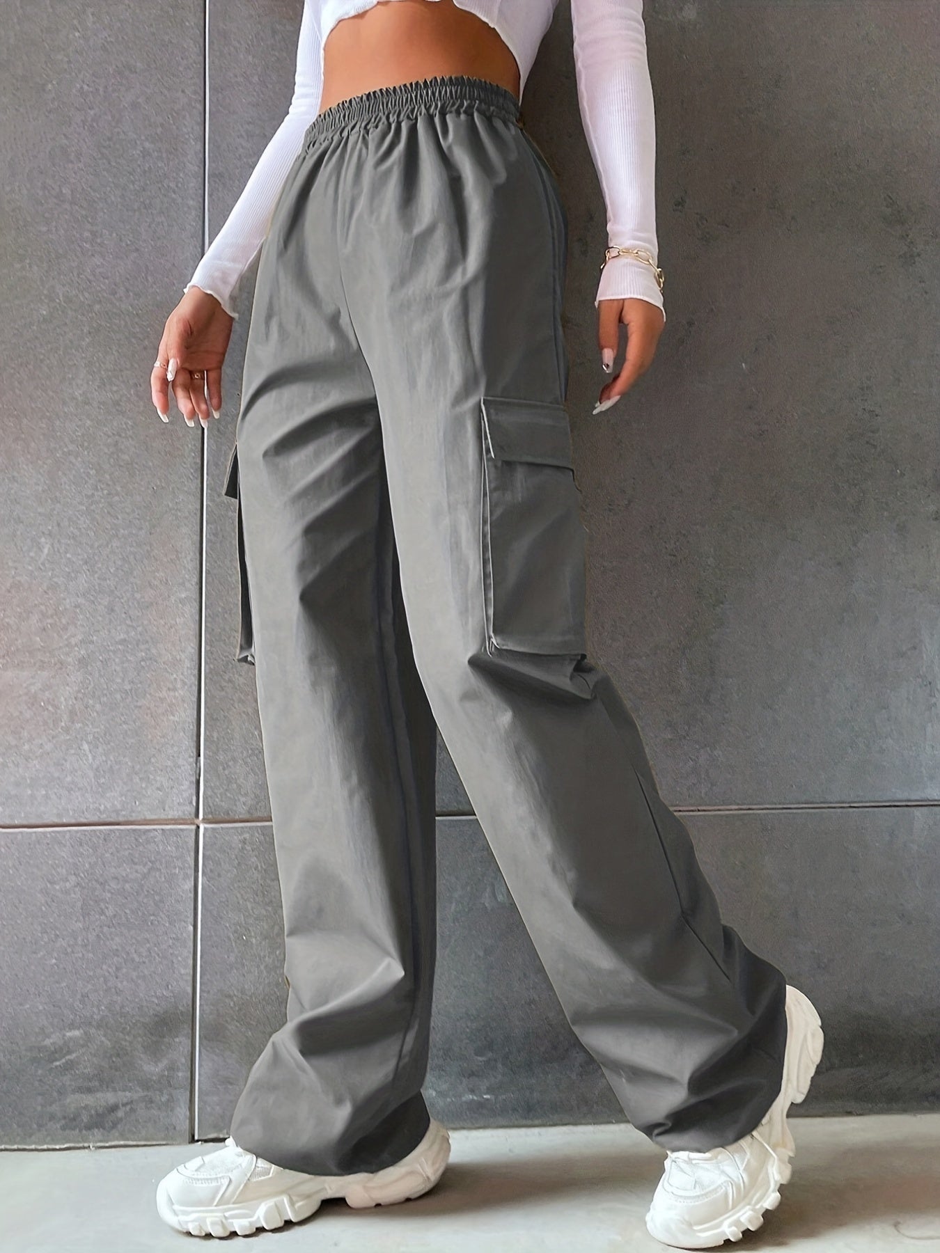 Cargo Pants Wide Leg Stirred Waist Spring Summer Women's Clothing