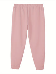 Women's Plus Size Slogan & Flag Print Fleece Liner Sweatshirt & Joggers Set