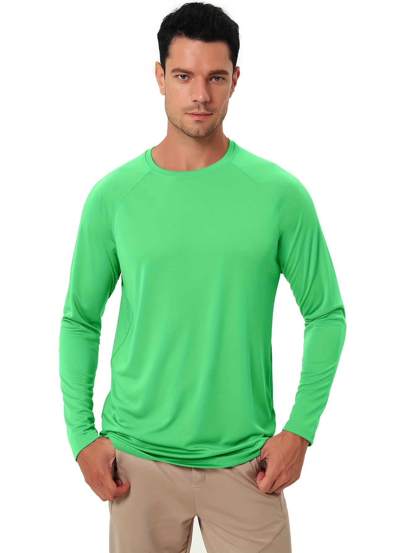 Men's UPF 50 Sun Protection Shirt Active Quick Dry Long Sleeve Rash Guard
