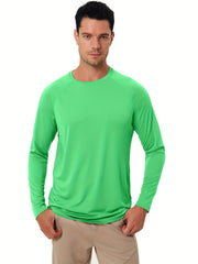 Men's UPF 50 Sun Protection Shirt Active Quick Dry Long Sleeve Rash Guard