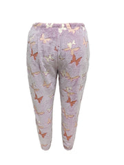 Women's Plus Butterfly Flannel Tank Top & Pants Pajama Set