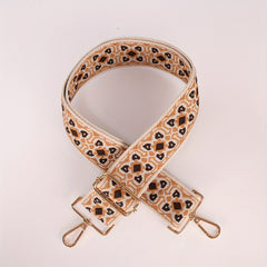 Flower Pattern Adjustable Shoulder Strap Ethnic Style Purse Replacement Belt