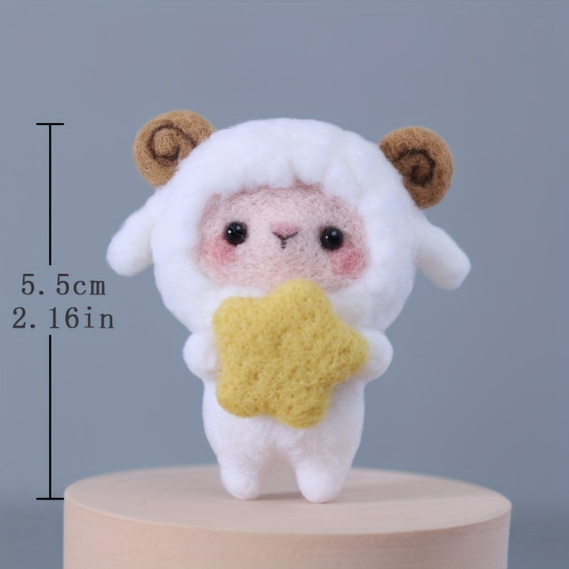 DIY Sheep Wool Felt Doll Kit - Needle Felting for Beginners