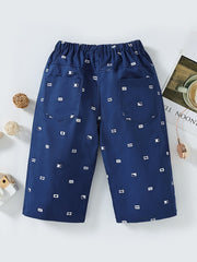 Boys Geometric Pattern Shorts Loose Fit Casual Summer Kids Clothes
