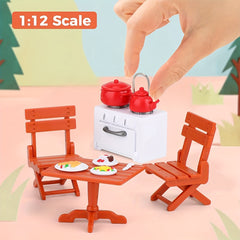 26pcs Dollhouse Furniture 1 12 Doll House Furniture Table Chair TV Cabinet Set