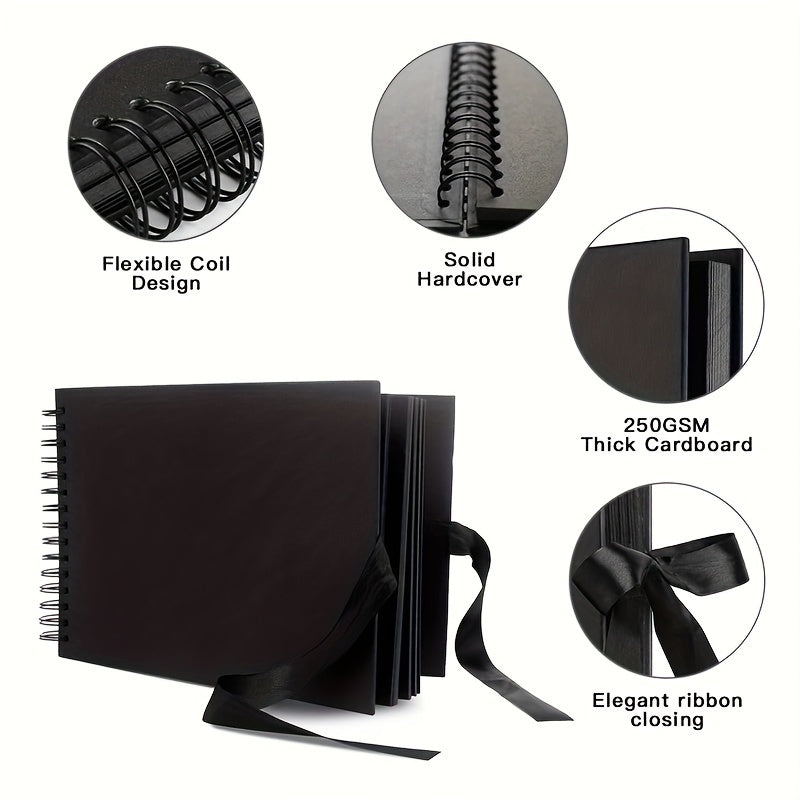 Bow Ribbon A5 Photo Album 30 Pages DIY Scrapbook Photo Organiser