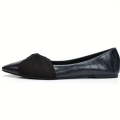 Women's Pointed Toe Bow Ballet Flats Slip On Shoes