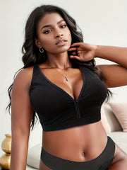 Solid V Neck Fitness Bra for Running